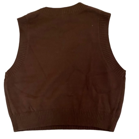 Sweater Vest Women’s Small Divided by H&M Brown Blue And White Diamonds - Picture 2 of 8